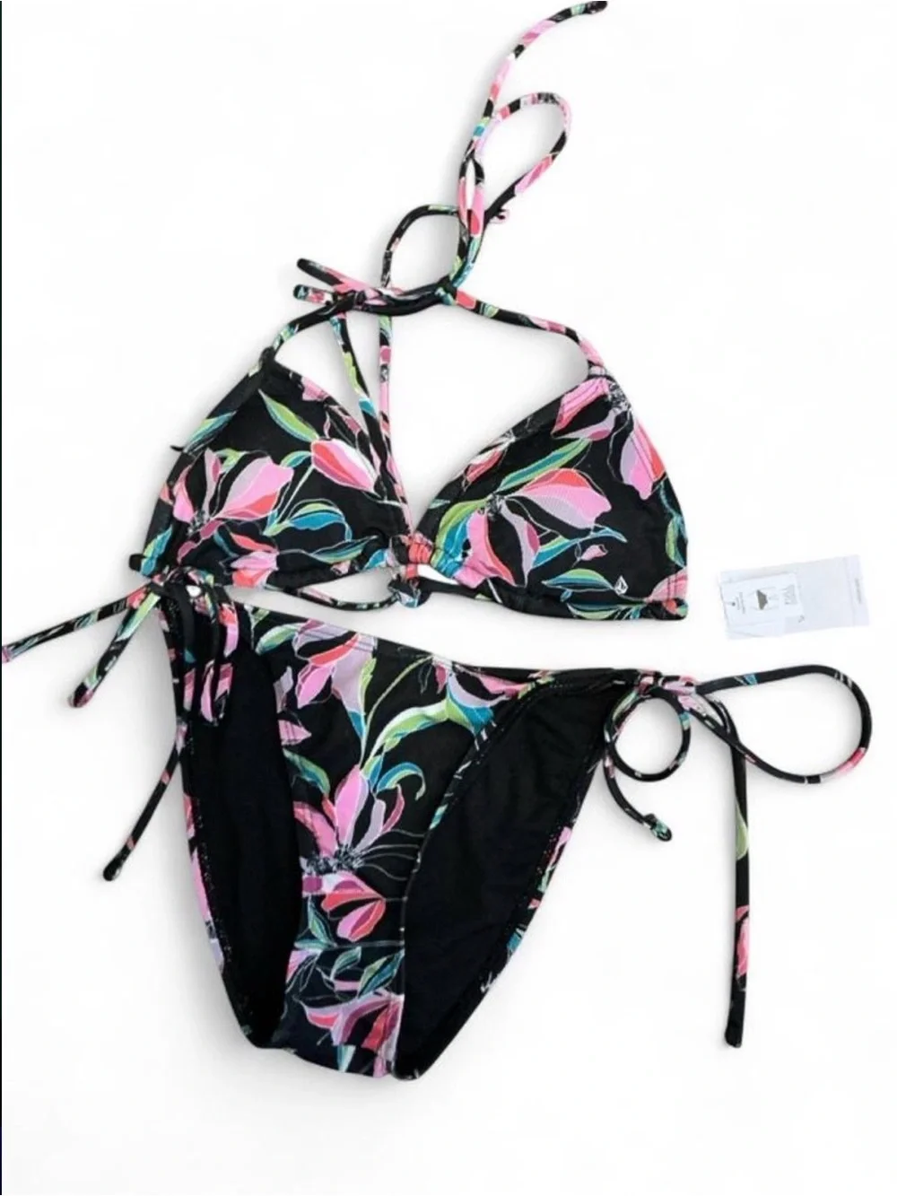 Volcom Dream In Bloom Triangle Bikini Set Size Small NWT